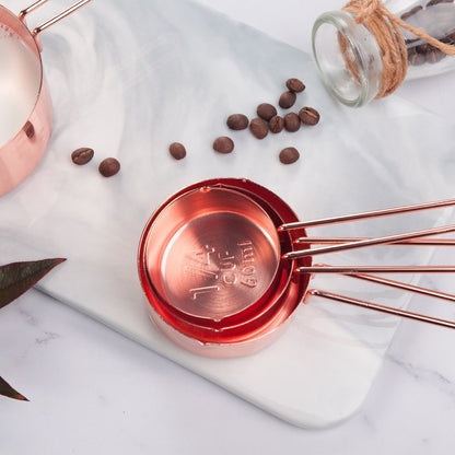 Rose Gold Stainless Steel Measuring Cup and Spoon Set