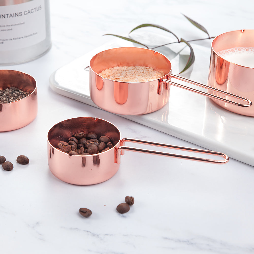 Rose Gold Stainless Steel Measuring Cup and Spoon Set