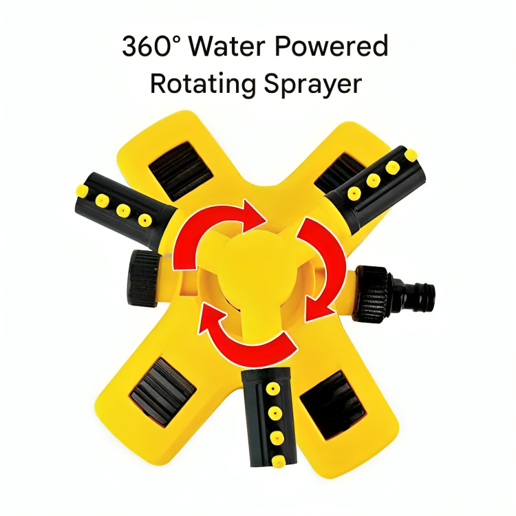 Rotating Lawn Sprinkler with 360 Degree Coverage and Adjustable Spray