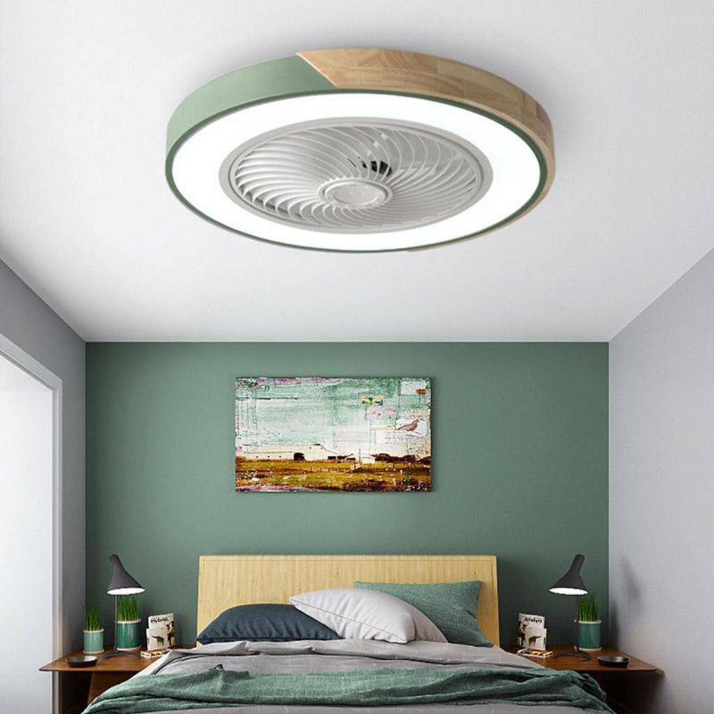 Round Blade-Free LED Ceiling Fan with Remote Control and Quiet Operation