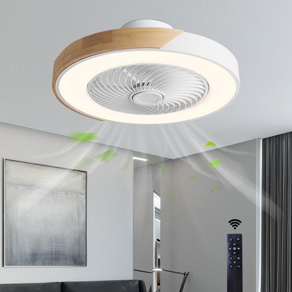 Round Blade-Free LED Ceiling Fan with Remote Control and Quiet Operation