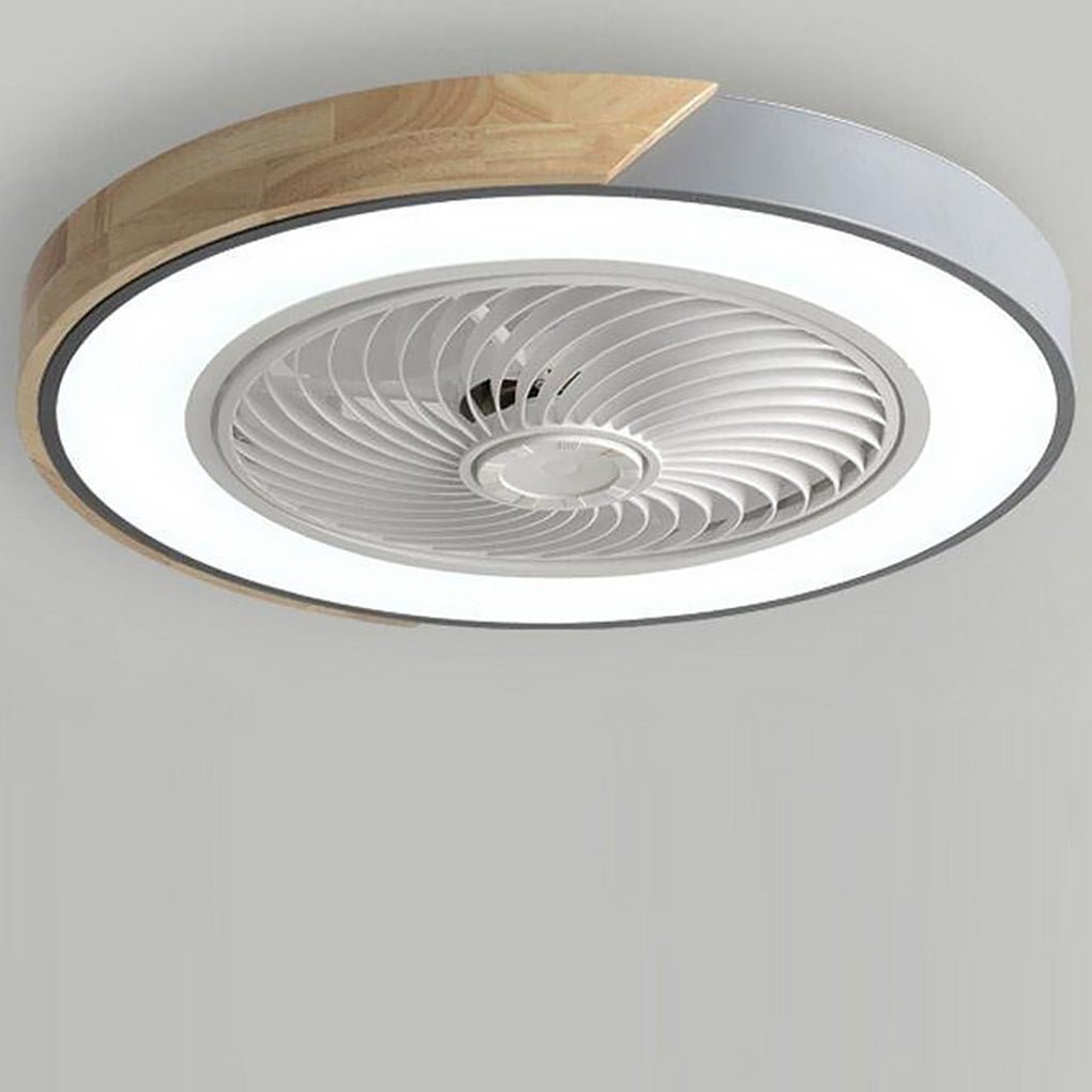 Round Blade-Free LED Ceiling Fan with Remote Control and Quiet Operation