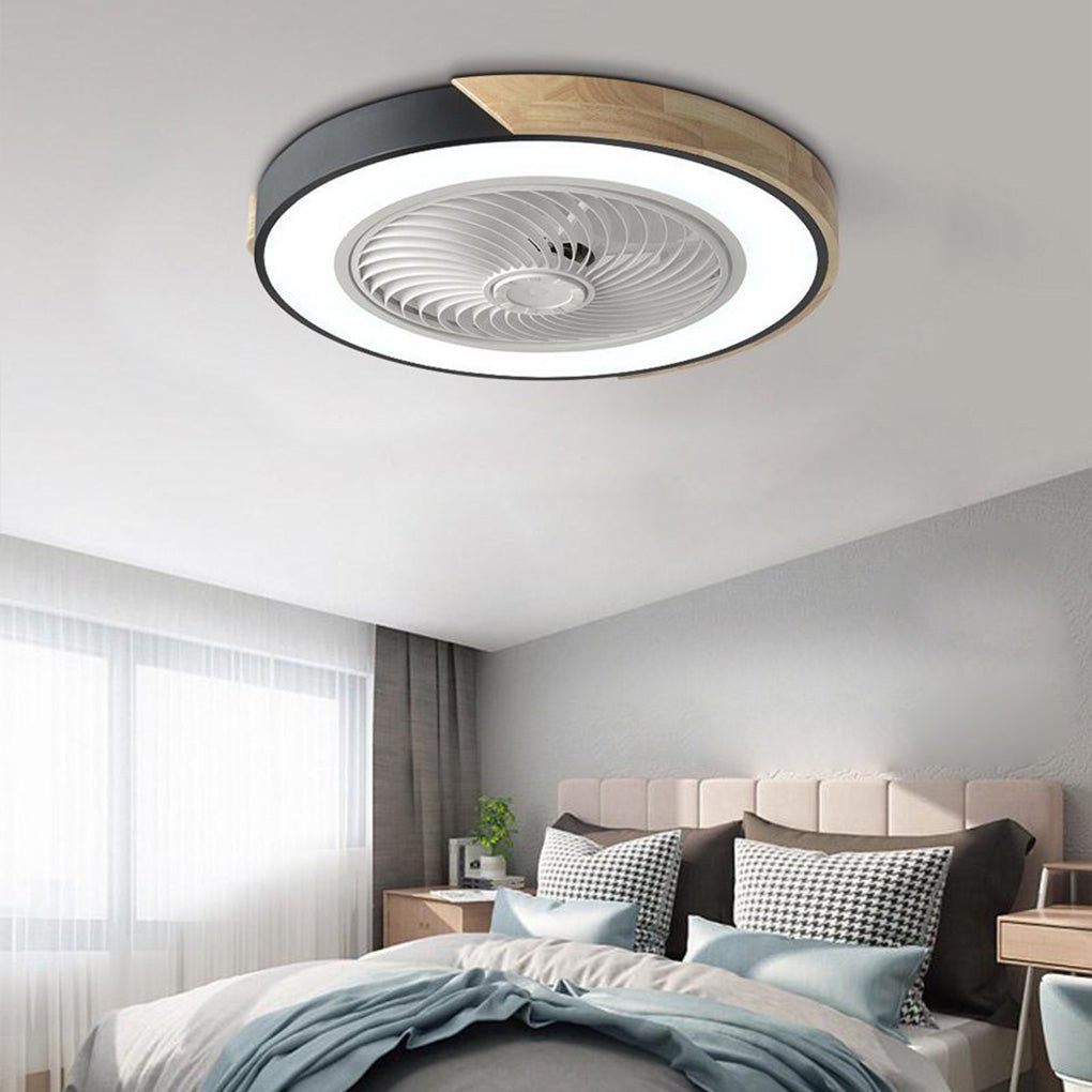 Round Blade-Free LED Ceiling Fan with Remote Control and Quiet Operation