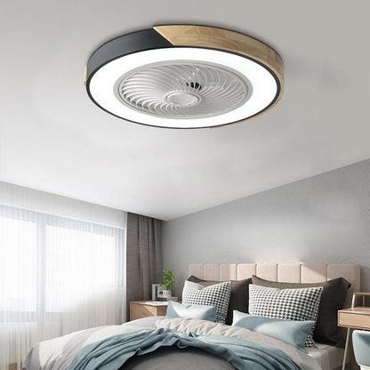 Round Blade-Free LED Ceiling Fan with Remote Control and Quiet Operation