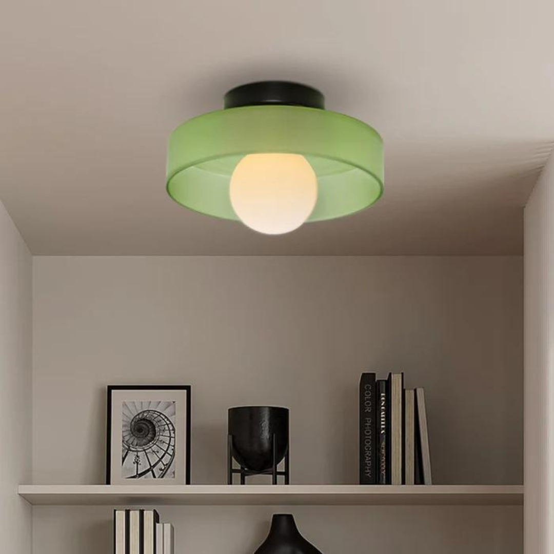 Round Glass Ceiling Lamp with Colour Options and G9 Light Fitting