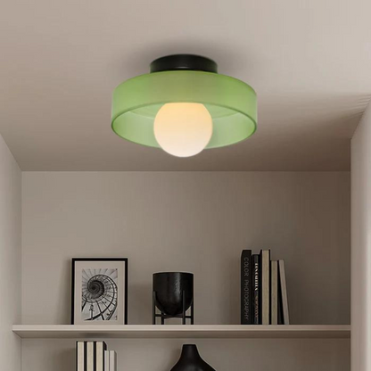 Round Glass Ceiling Lamp with Colour Options and G9 Light Fitting