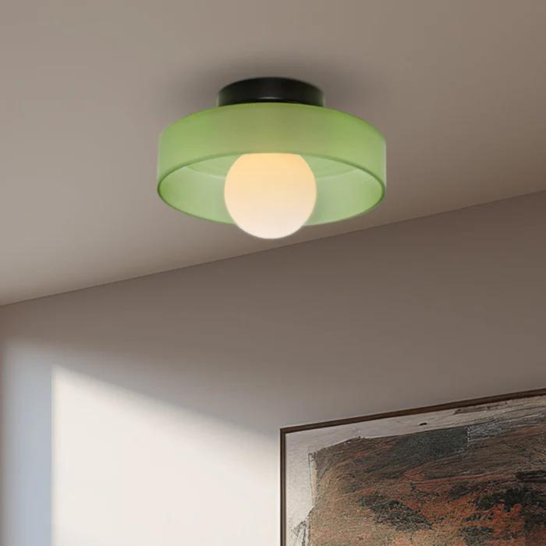 Round Glass Ceiling Lamp with Colour Options and G9 Light Fitting