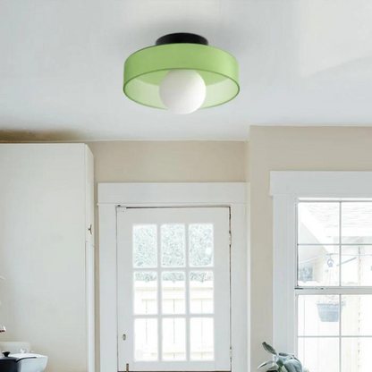 Round Glass Ceiling Lamp with Colour Options and G9 Light Fitting