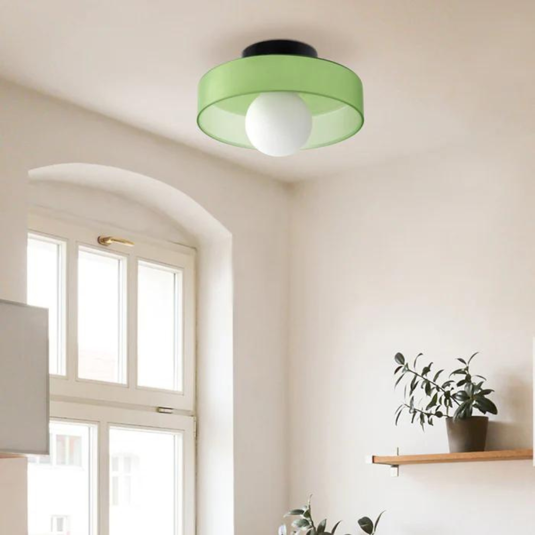 Round Glass Ceiling Lamp with Colour Options and G9 Light Fitting