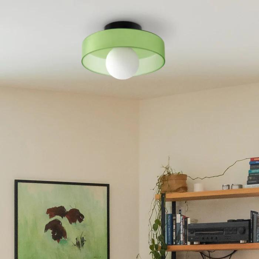 Round Glass Ceiling Lamp with Colour Options and G9 Light Fitting
