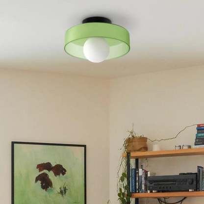Round Glass Ceiling Lamp with Colour Options and G9 Light Fitting