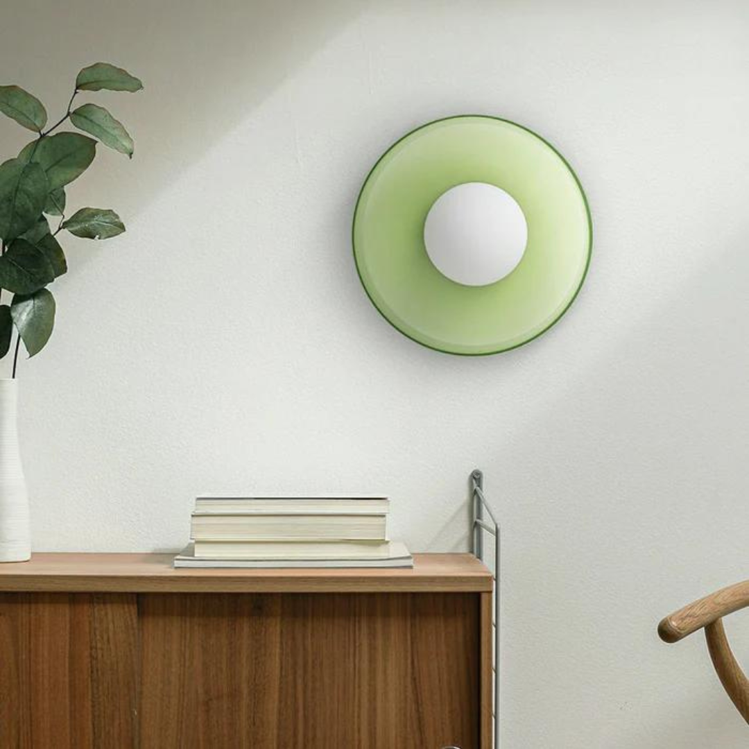 Round Glass Ceiling Lamp with Colour Options and G9 Light Fitting
