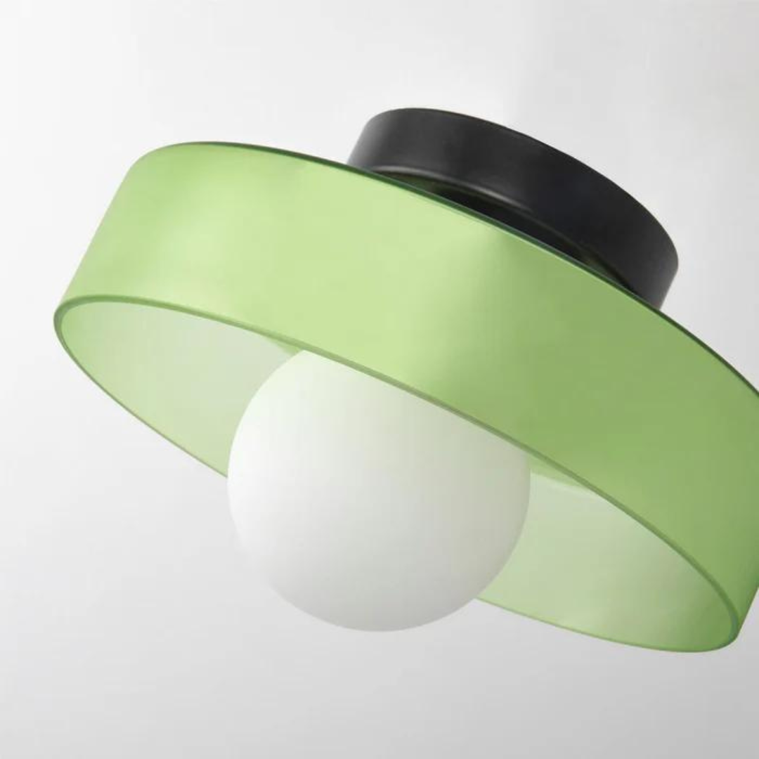 Round Glass Ceiling Lamp with Colour Options and G9 Light Fitting