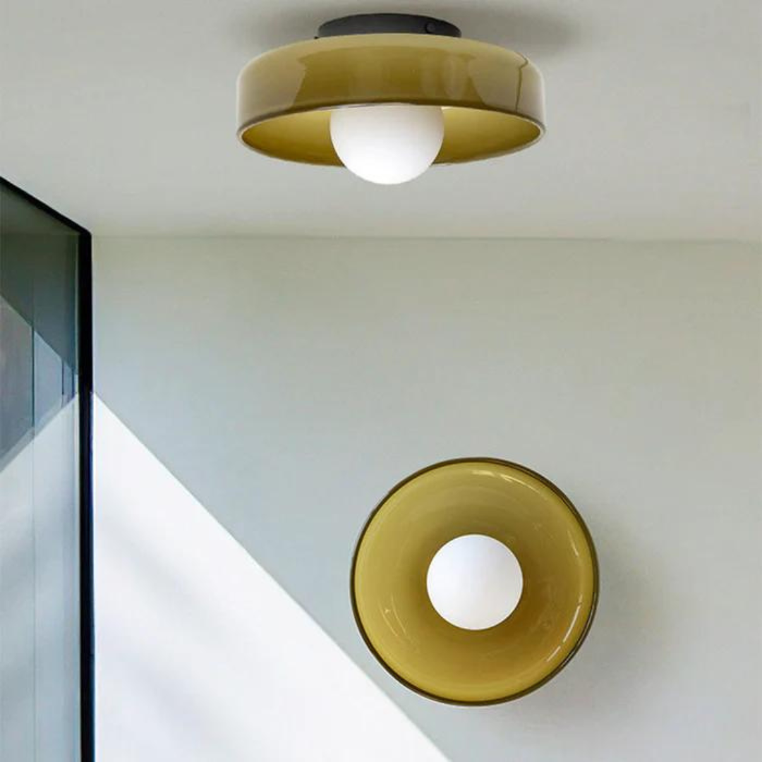 Round Glass Ceiling Lamp with Colour Options and G9 Light Fitting