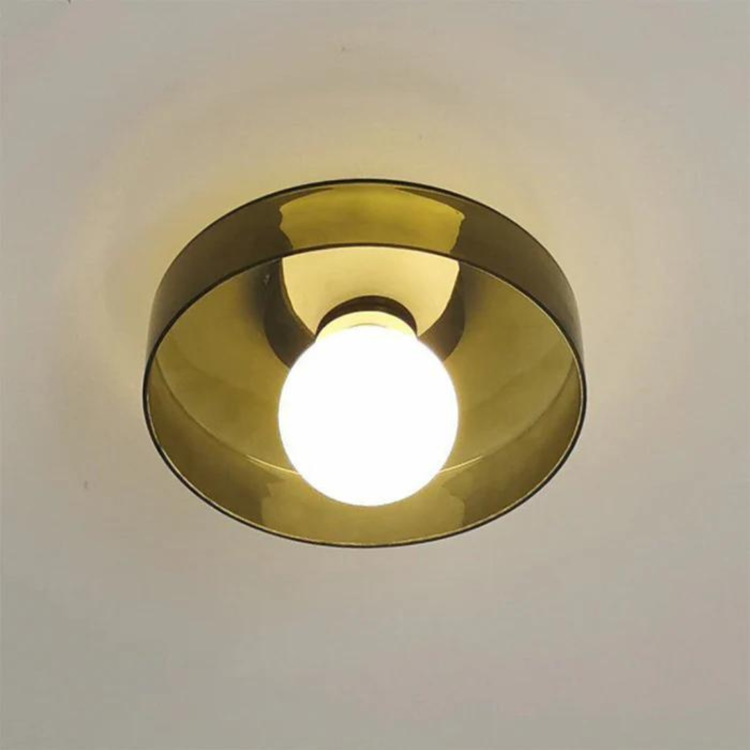 Round Glass Ceiling Lamp with Colour Options and G9 Light Fitting