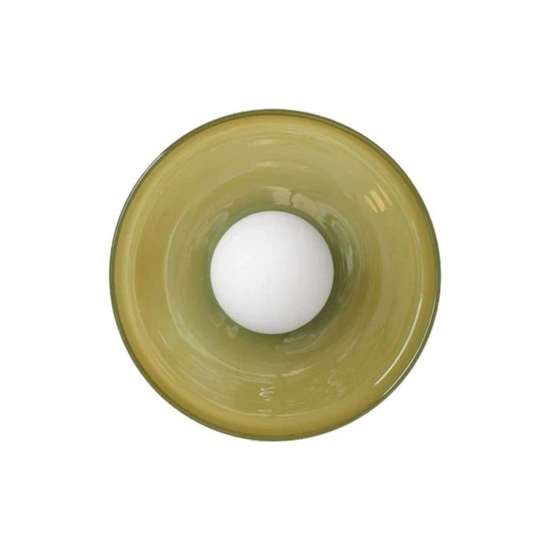 Round Glass Ceiling Lamp with Colour Options and G9 Light Fitting