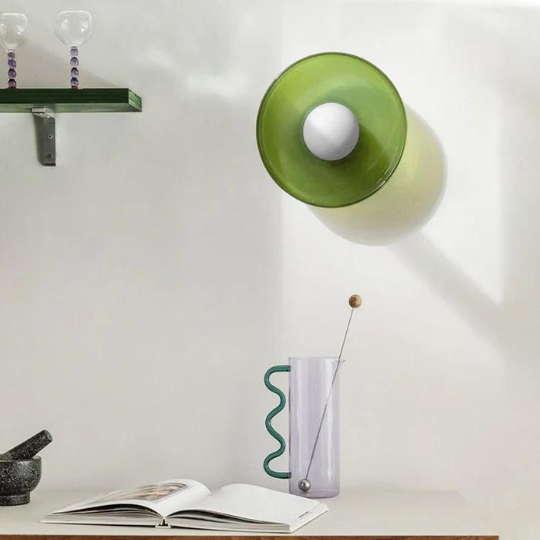 Round Glass Ceiling Lamp with Colour Options and G9 Light Fitting