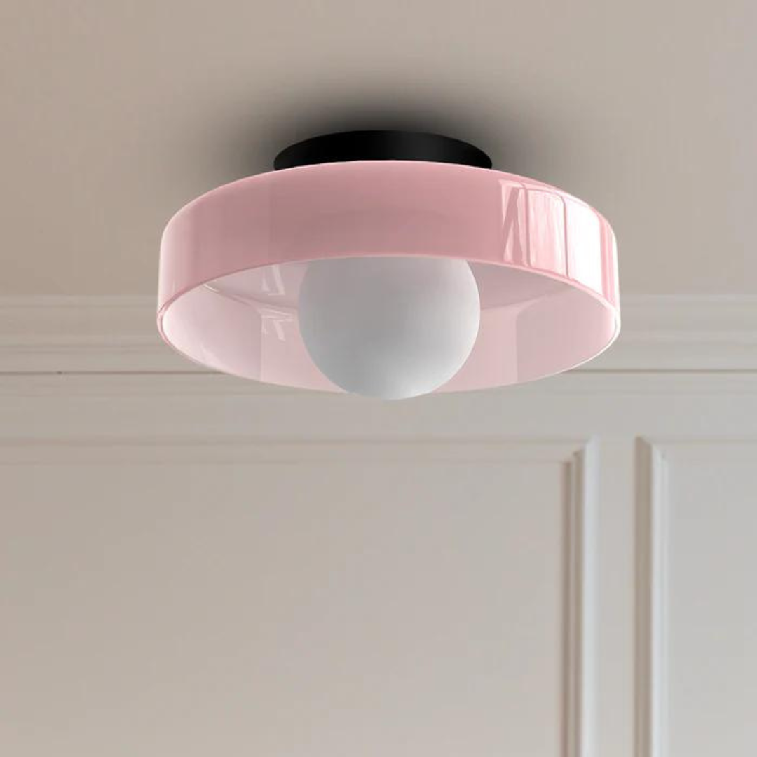 Round Glass Ceiling Lamp with Colour Options and G9 Light Fitting