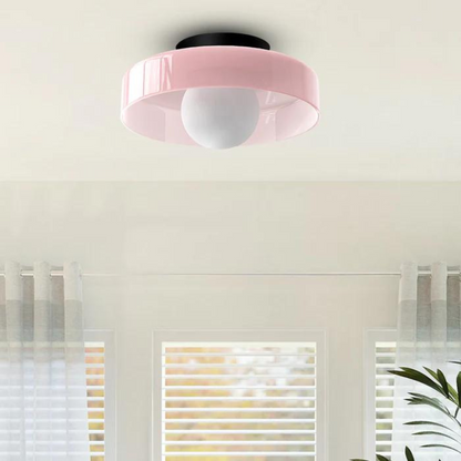 Round Glass Ceiling Lamp with Colour Options and G9 Light Fitting