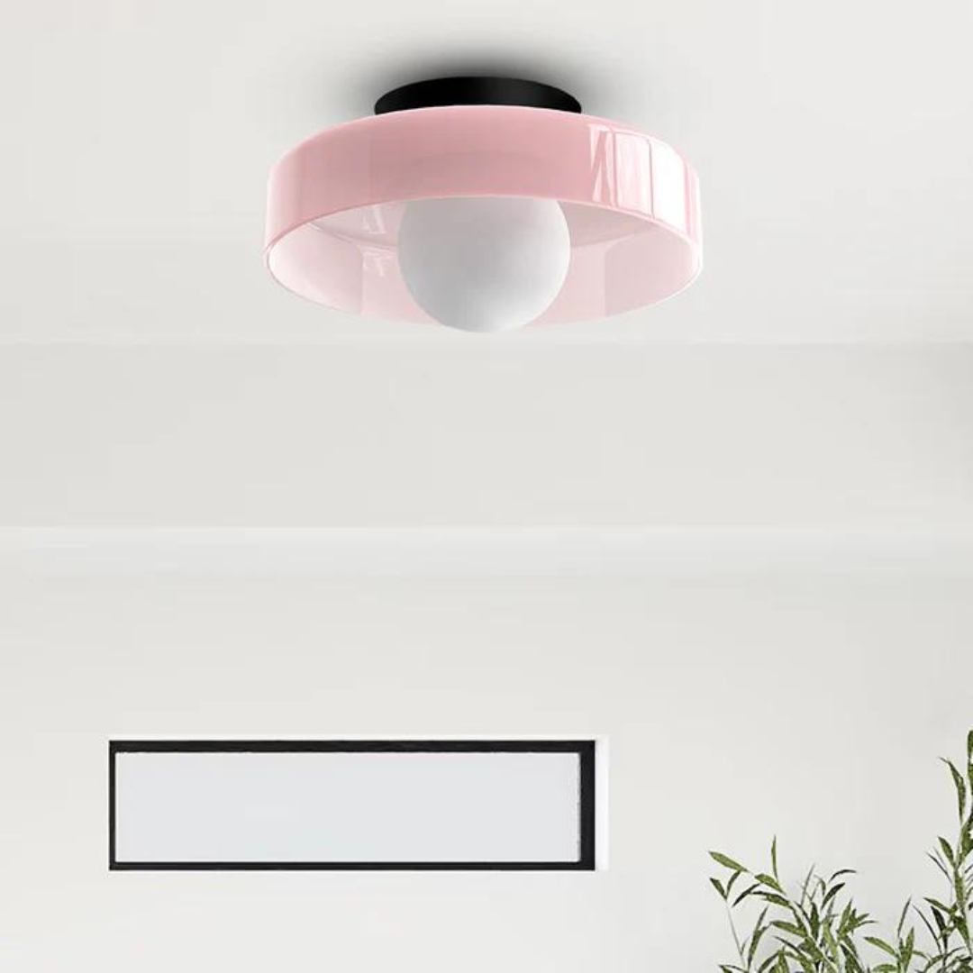Round Glass Ceiling Lamp with Colour Options and G9 Light Fitting
