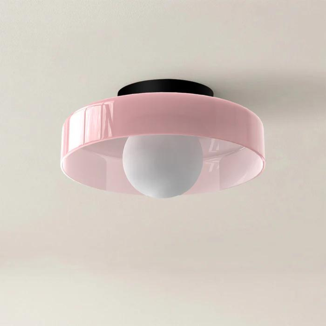 Round Glass Ceiling Lamp with Colour Options and G9 Light Fitting
