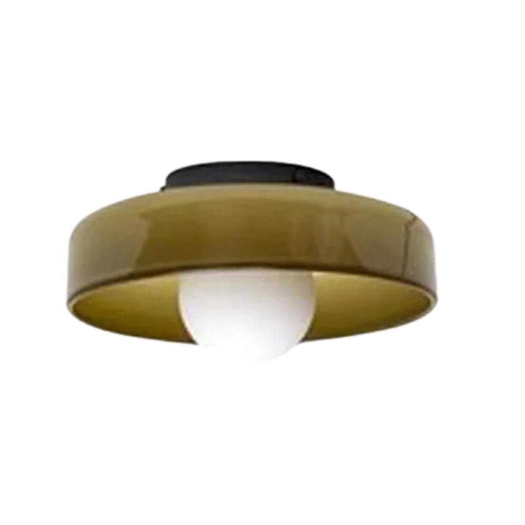 Round Glass Ceiling Lamp with Colour Options and G9 Light Fitting
