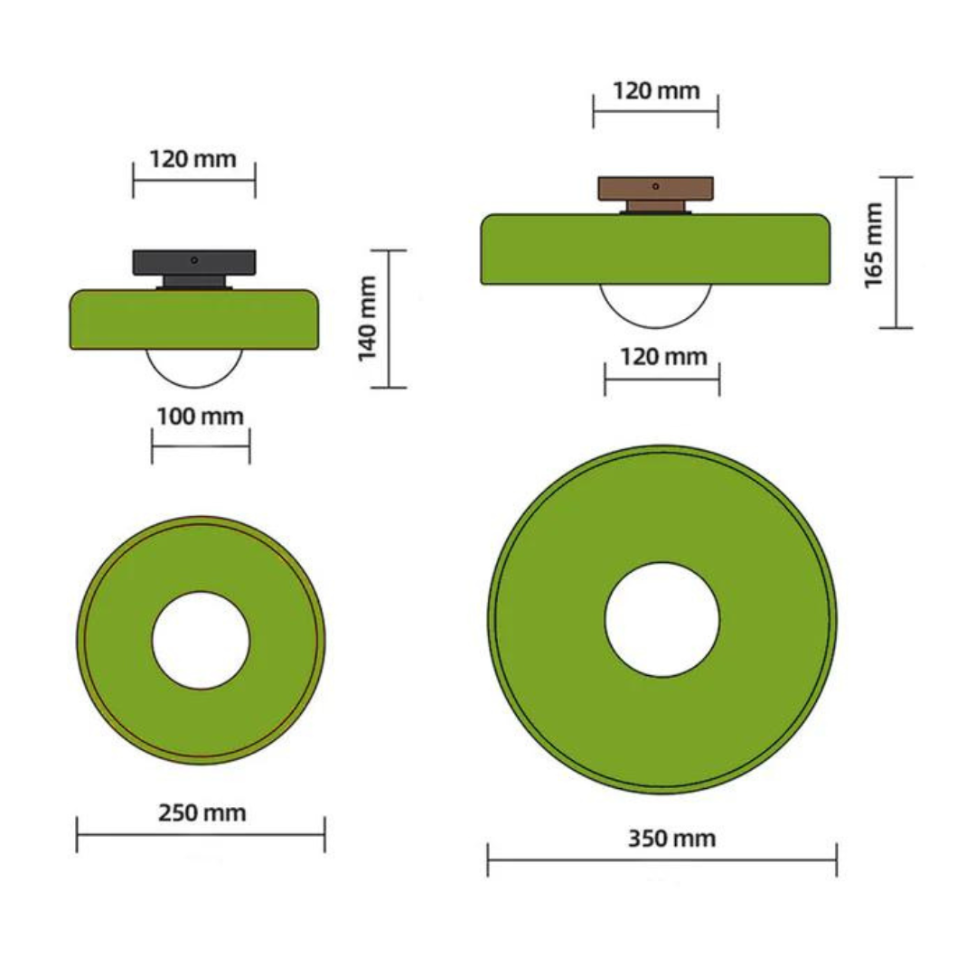 Round Glass Ceiling Lamp with Colour Options and G9 Light Fitting