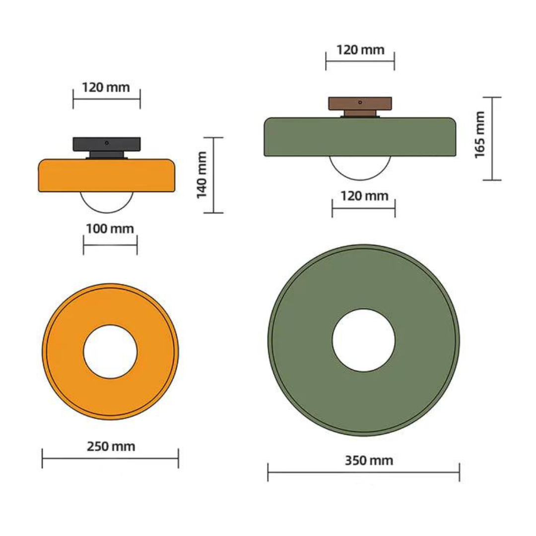 Round Glass Ceiling Lamp with Colour Options and G9 Light Fitting