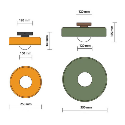 Round Glass Ceiling Lamp with Colour Options and G9 Light Fitting
