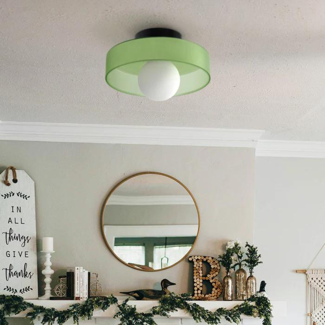 Round Glass Ceiling Lamp with Colour Options and G9 Light Fitting