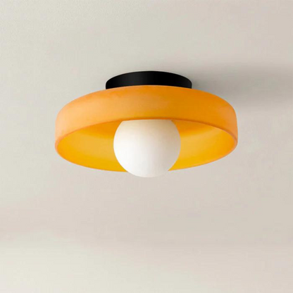 Round Glass Ceiling Lamp with Colour Options and G9 Light Fitting