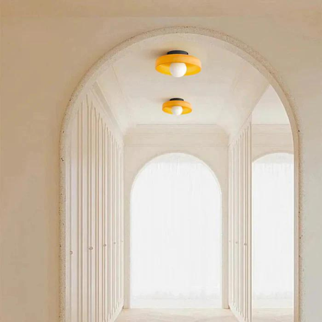 Round Glass Ceiling Lamp with Colour Options and G9 Light Fitting