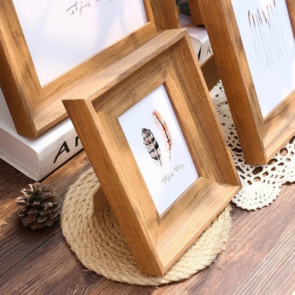 Rustic Wood-Look Picture Frame with Mat for Shelf and Dresser