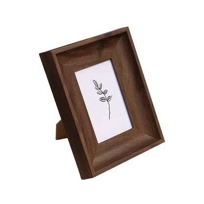 Rustic Wood-Look Picture Frame with Mat for Shelf and Dresser