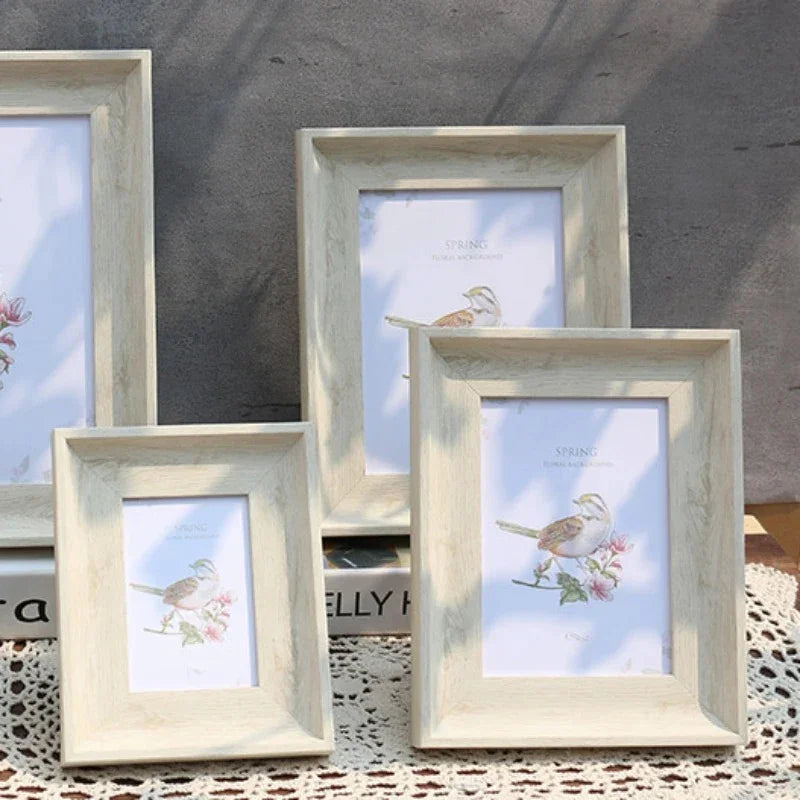 Rustic Wood-Look Picture Frame with Mat for Shelf and Dresser