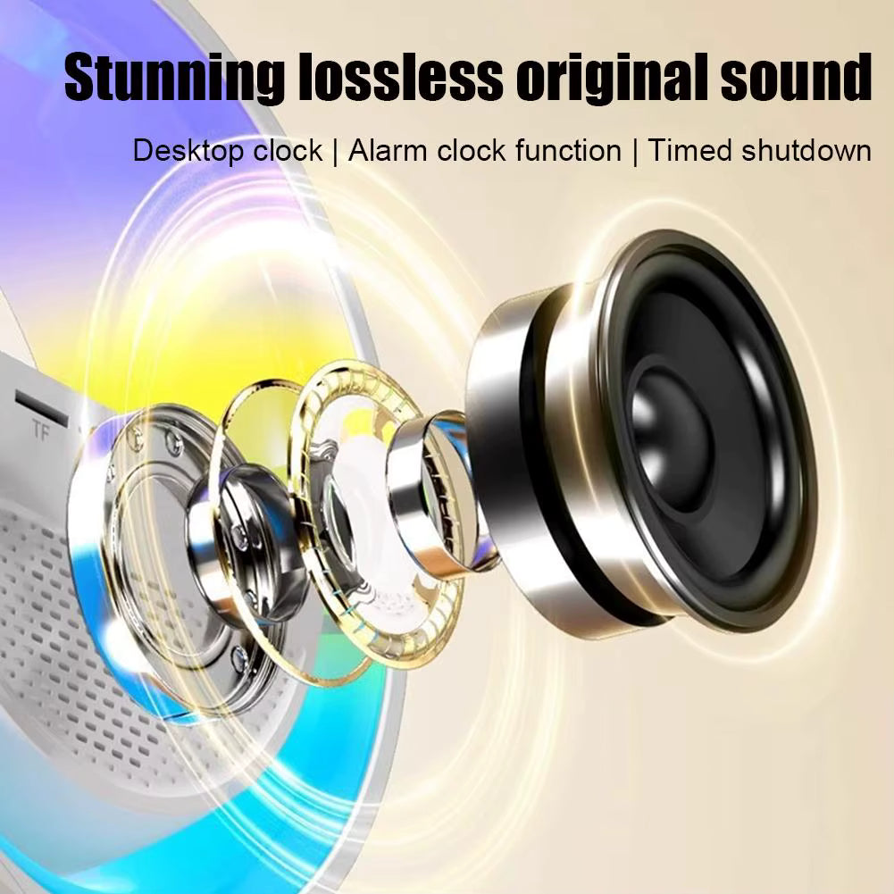 4 in 1 Smart Alarm Clock with Mood Light Speaker and Wireless Charger