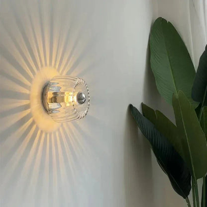 Scandinavian Bauhaus Wall Light with Glass Shade and Modern Minimalist Design