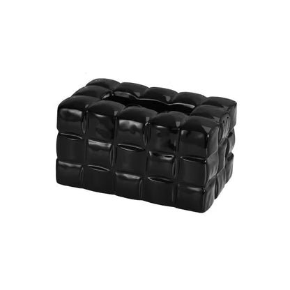 Sculptural Acrylic Tissue Box Cover with Modern Puffer Design