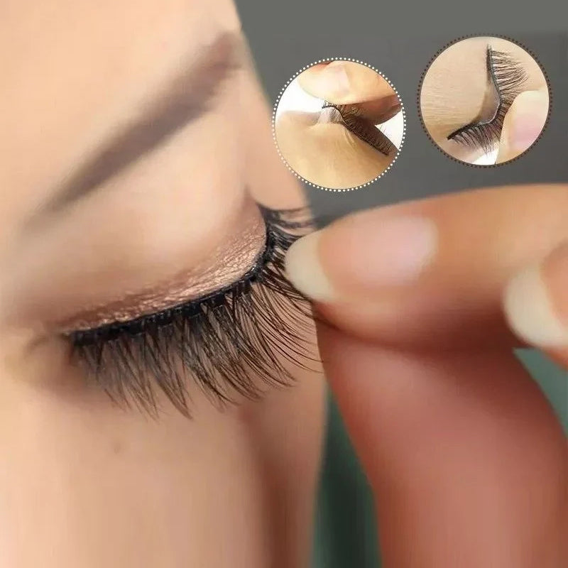 Self-Adhesive Reusable Eyelashes with Flexible Strip for Easy Application