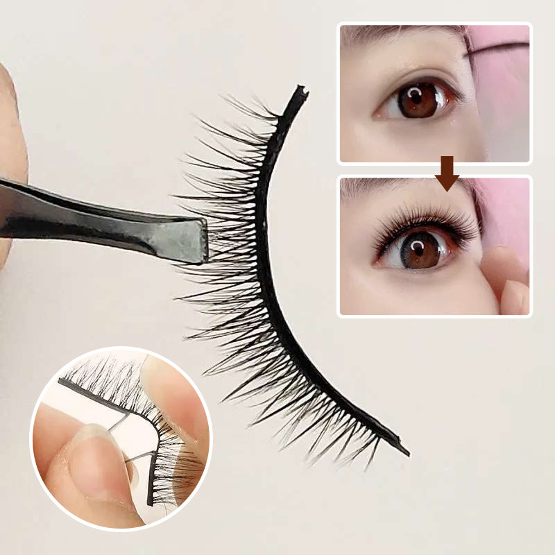 Self-Adhesive Reusable Eyelashes with Flexible Strip for Easy Application