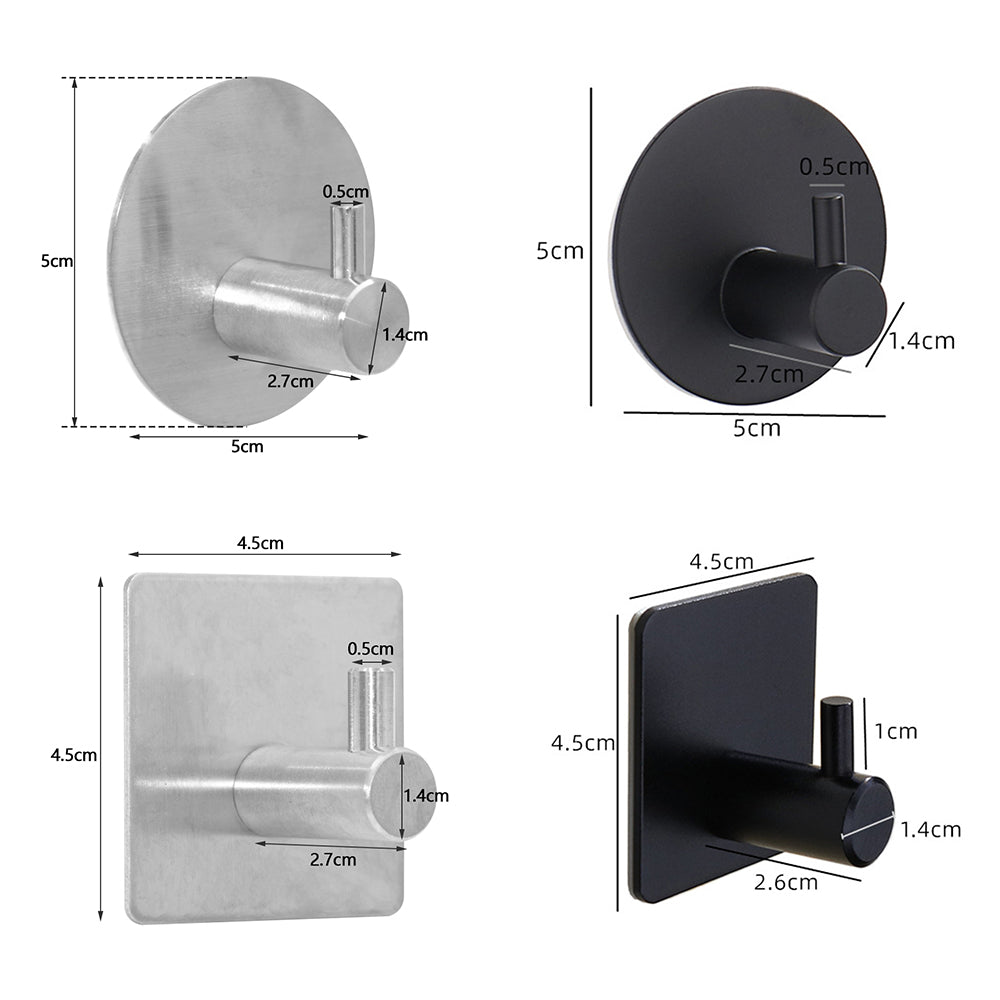 Self-Adhesive Stainless Steel Hook for Bathroom, Kitchen and Home Organisation