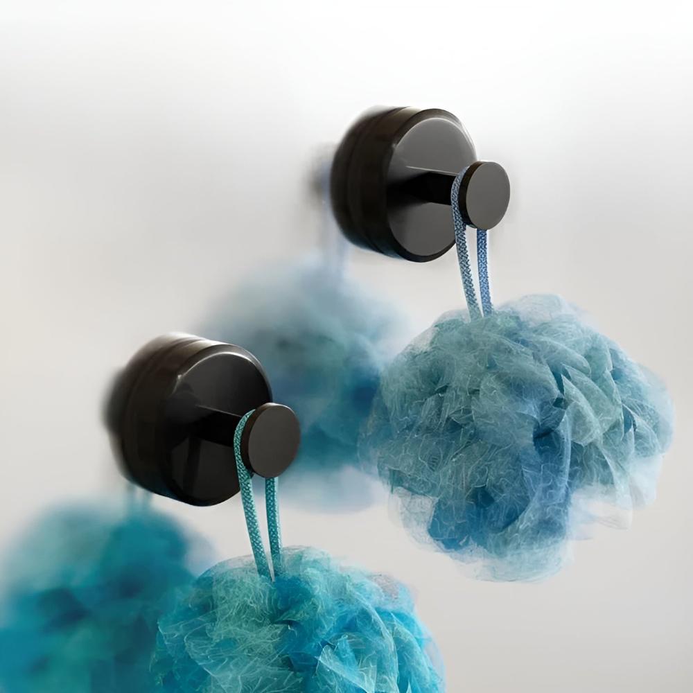 Self-Adhesive Stainless Steel Shower Hooks with Vacuum-Lock Mounting