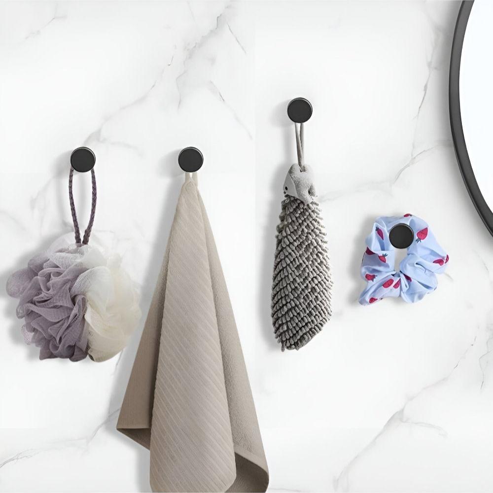 Self-Adhesive Stainless Steel Shower Hooks with Vacuum-Lock Mounting