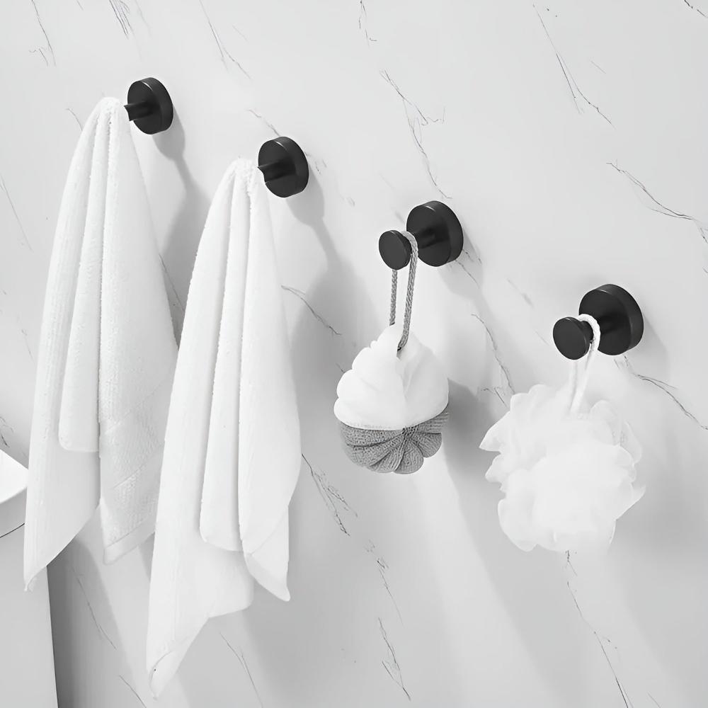 Self-Adhesive Stainless Steel Shower Hooks with Vacuum-Lock Mounting