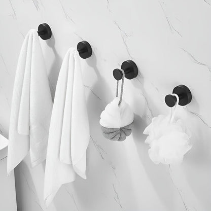 Self-Adhesive Stainless Steel Shower Hooks with Vacuum-Lock Mounting