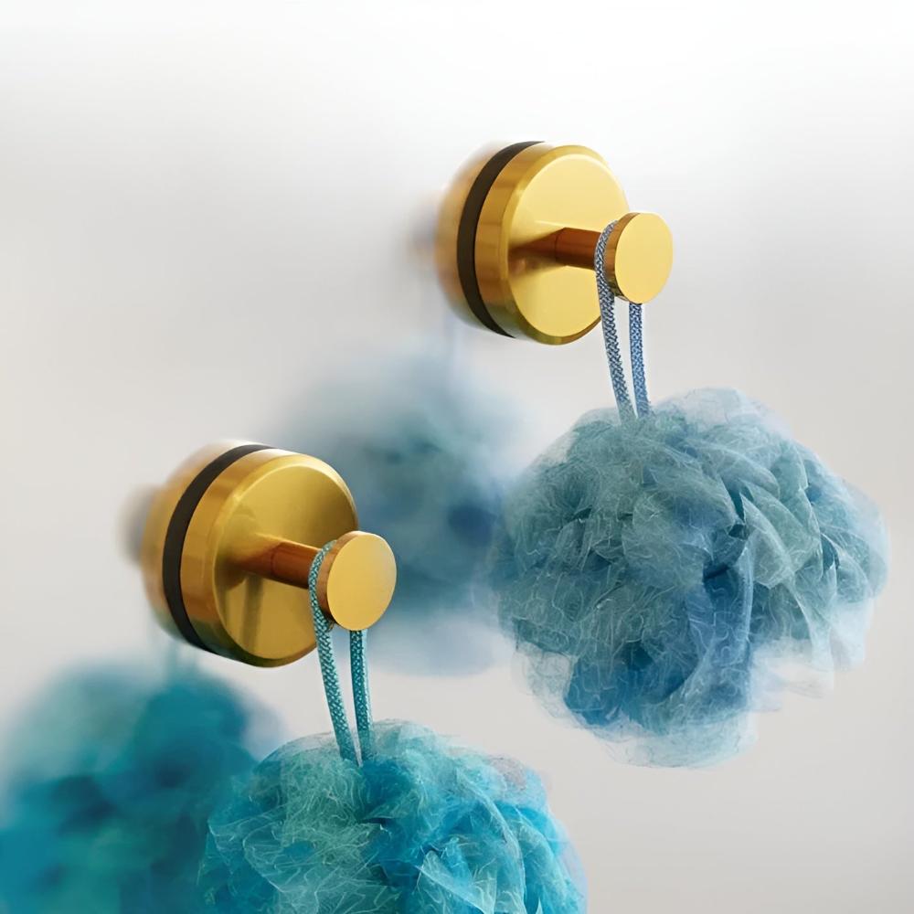 Self-Adhesive Stainless Steel Shower Hooks with Vacuum-Lock Mounting