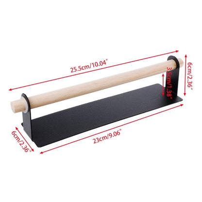 Self-Adhesive Towel Holder with Wooden Bar for Kitchen and Bathroom