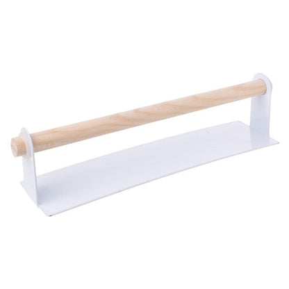 Self-Adhesive Towel Holder with Wooden Bar for Kitchen and Bathroom