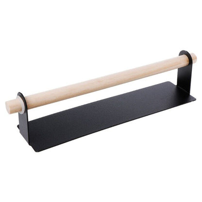 Self-Adhesive Towel Holder with Wooden Bar for Kitchen and Bathroom