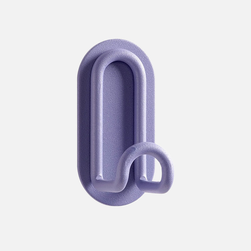 Self-Adhesive Wrought Iron Wall Hooks with Single or Double Hook Design
